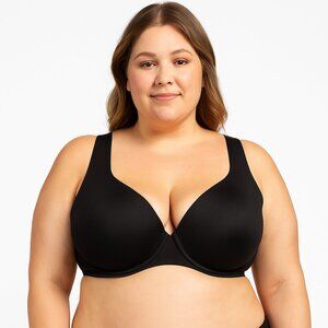 Catherines Intimates Womens Plus Size 48D Uplifting Plunge Bra Black